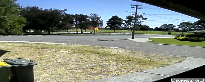 Figure 5: Security camera image of the fire (looking south-south-east)